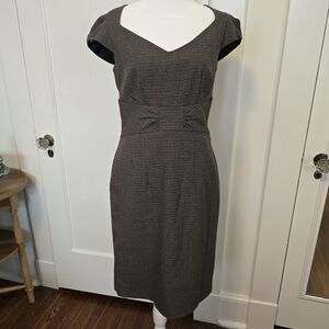 H&M Brown Cap Sleeve Midi Dress